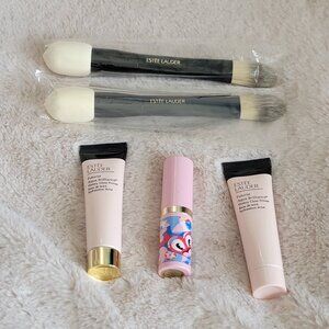 Lot of Estee Lauder Makeup - 2 Brushes, 2 Watery Glow Primer, 1 Pure Color Envy.